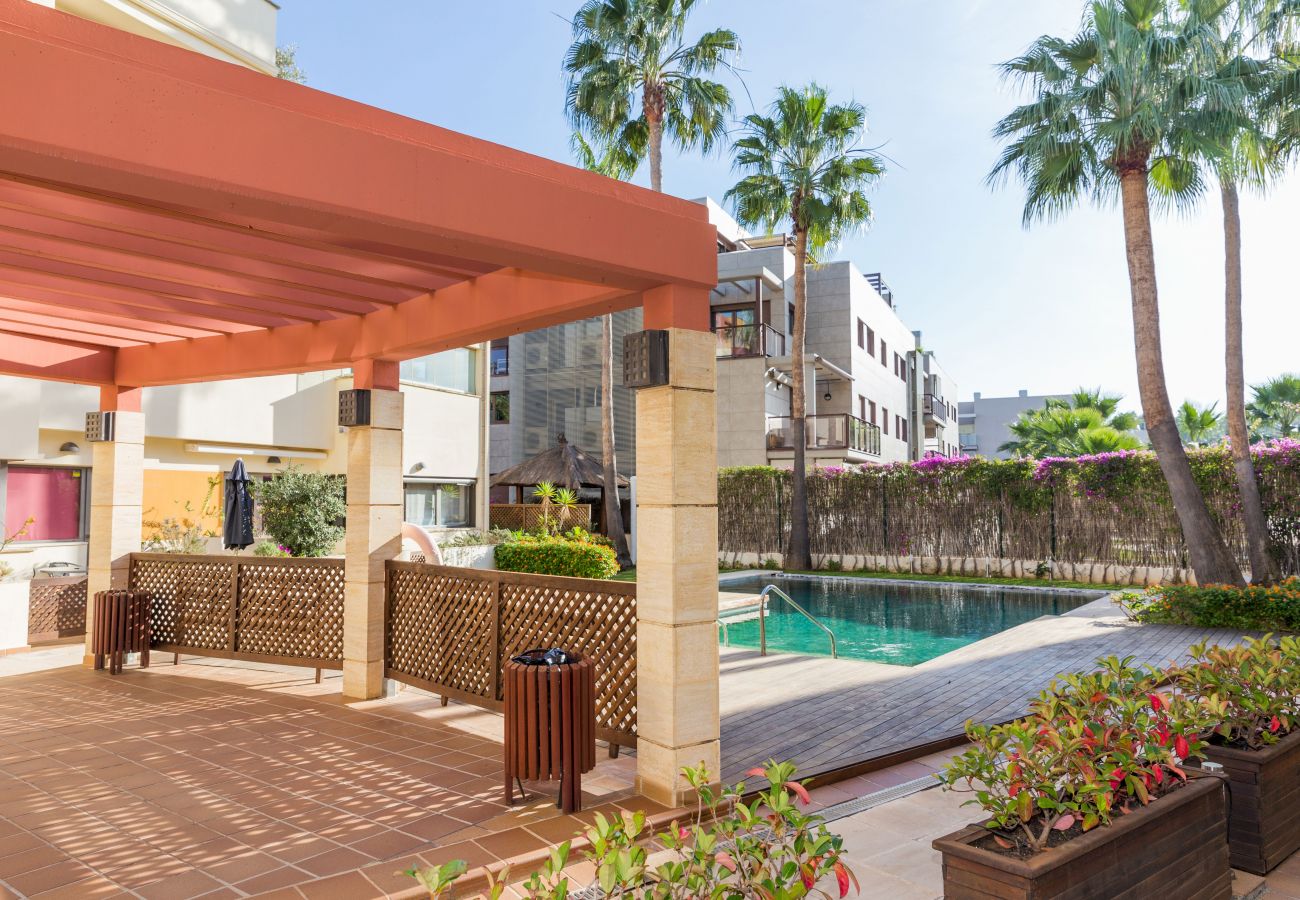 Apartamento en Javea / Xàbia - Albamar Apartment Javea Arenal, con grandes Terrazas, Solarium, AC y Piscina comunitaria