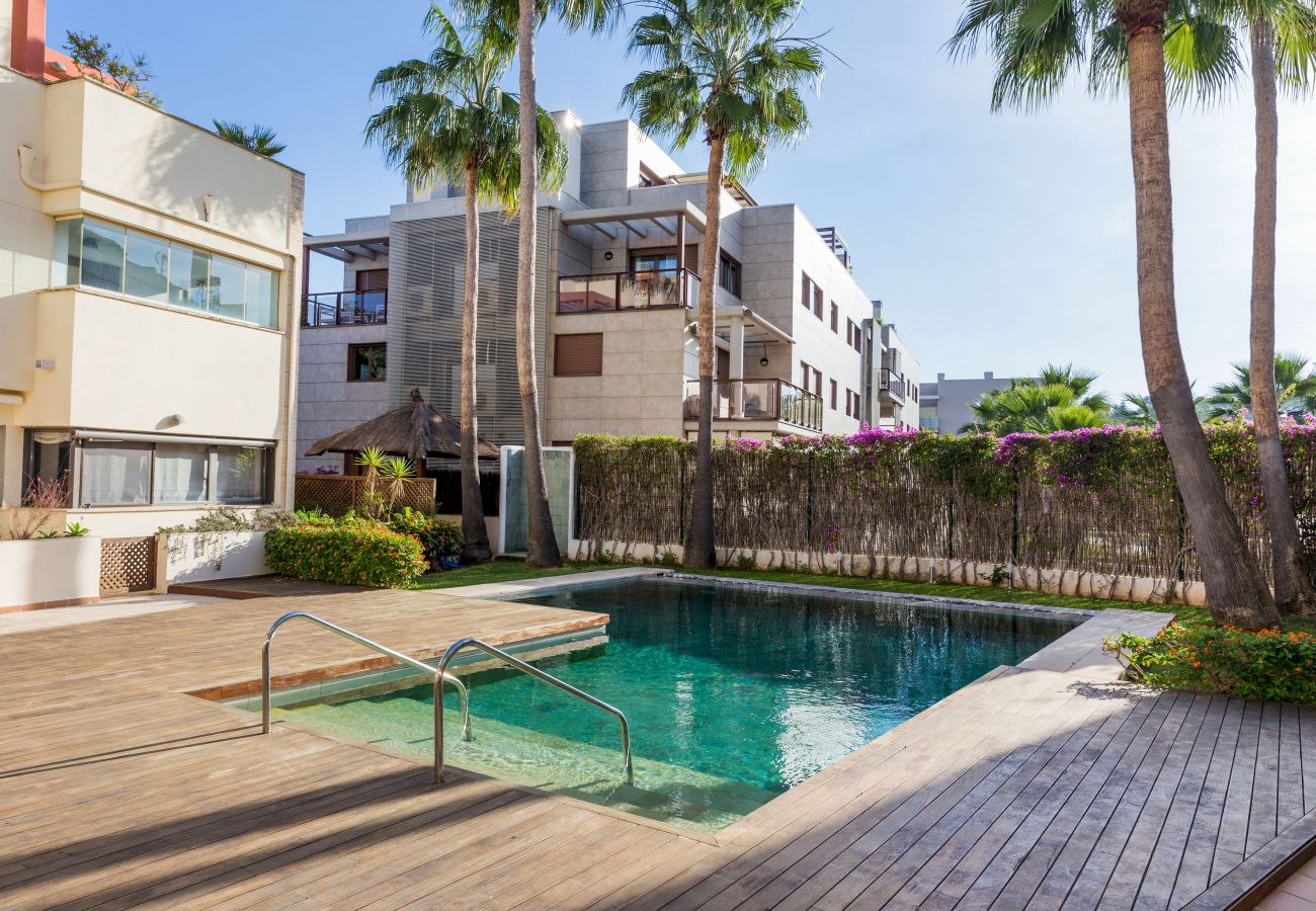 Apartamento en Javea / Xàbia - Albamar Apartment Javea Arenal, con grandes Terrazas, Solarium, AC y Piscina comunitaria
