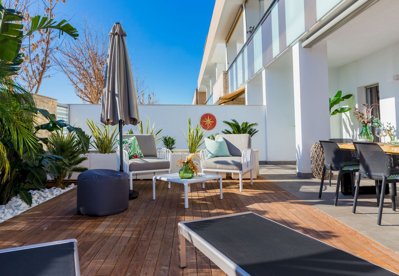Apartamento en Javea / Xàbia - Paraiso Verde Apartment Javea, con AC, Gran Terraza, Jardín Privado y Piscina Comunitaria