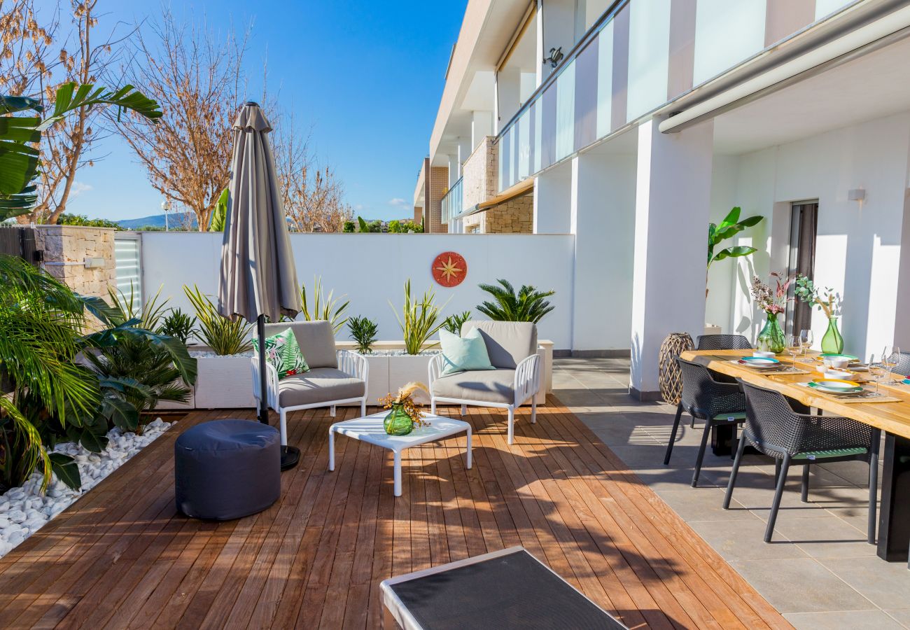 Apartamento en Javea / Xàbia - Paraiso Verde Apartment Javea, con AC, Gran Terraza, Jardín Privado y Piscina Comunitaria